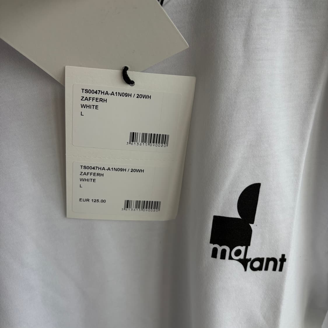 새상품(L)이자벨마랑 로고 반팔티셔츠 화이트 상품이미지2