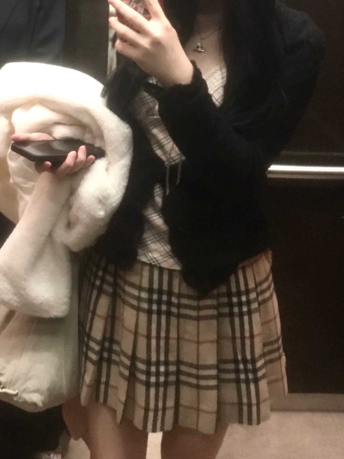 착삿 O 버버리 노바체크 모직 스커트 상품이미지4