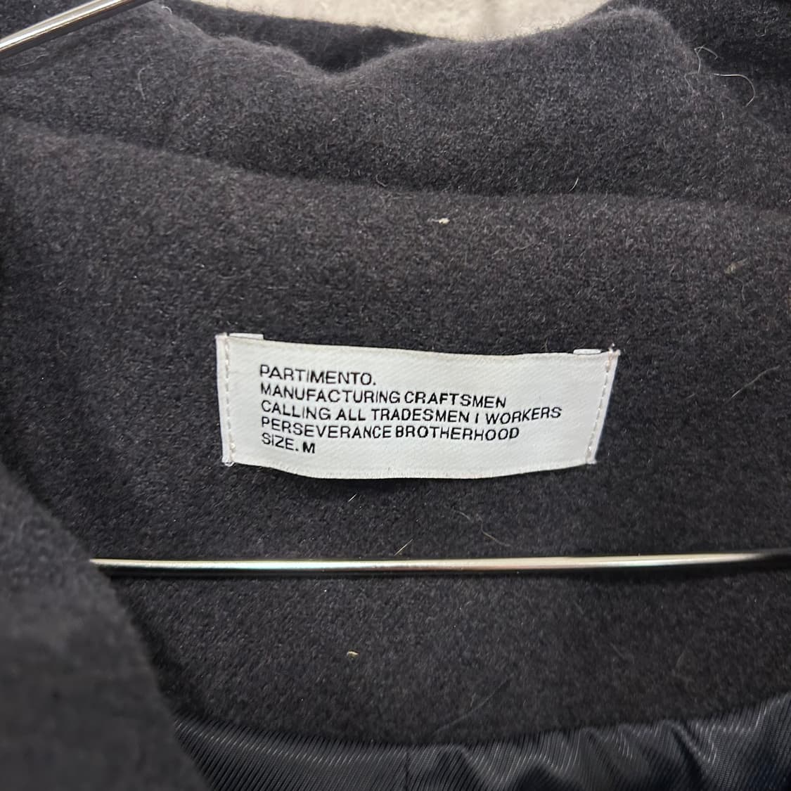 파르티멘토 숄더패치 울 후드 더플 롱코트 상품이미지3