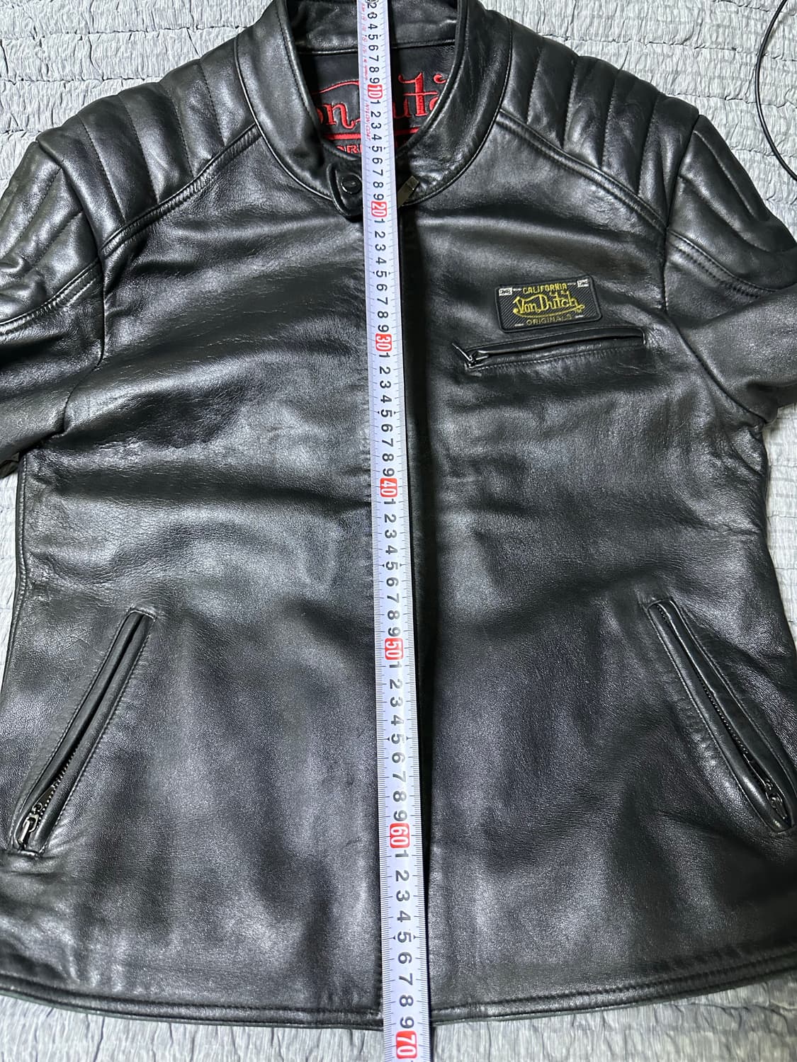 Von Dutch 가죽 라이더 자켓 블랙 100 상품이미지7