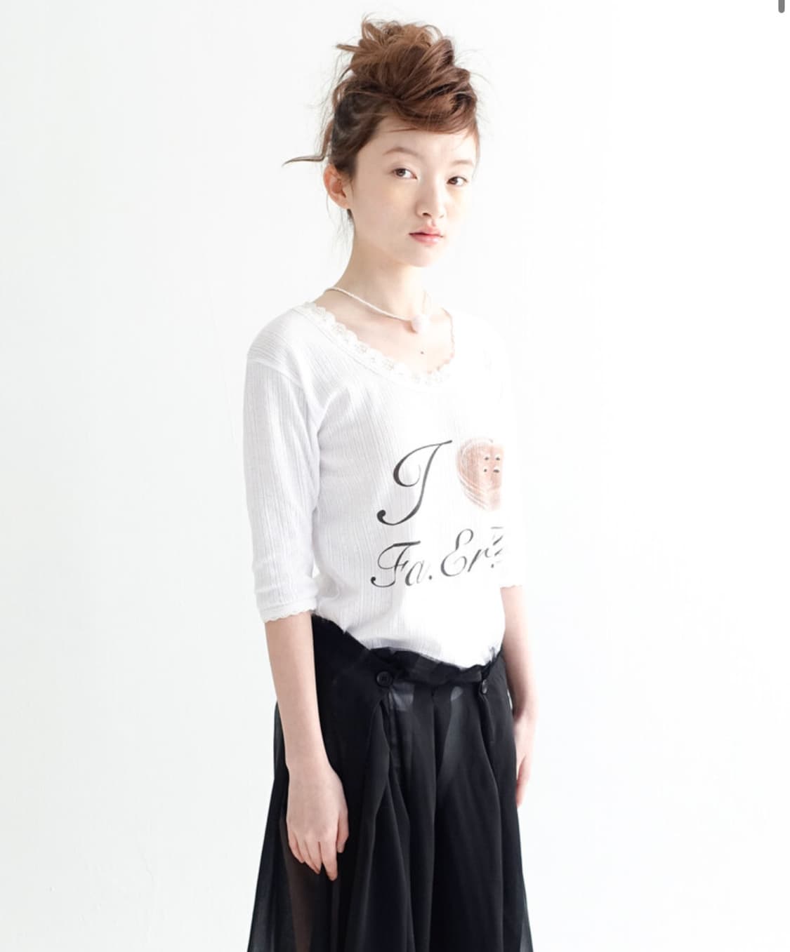 샵페어리 페어리 레이스 티셔츠 아이보리 상품이미지3