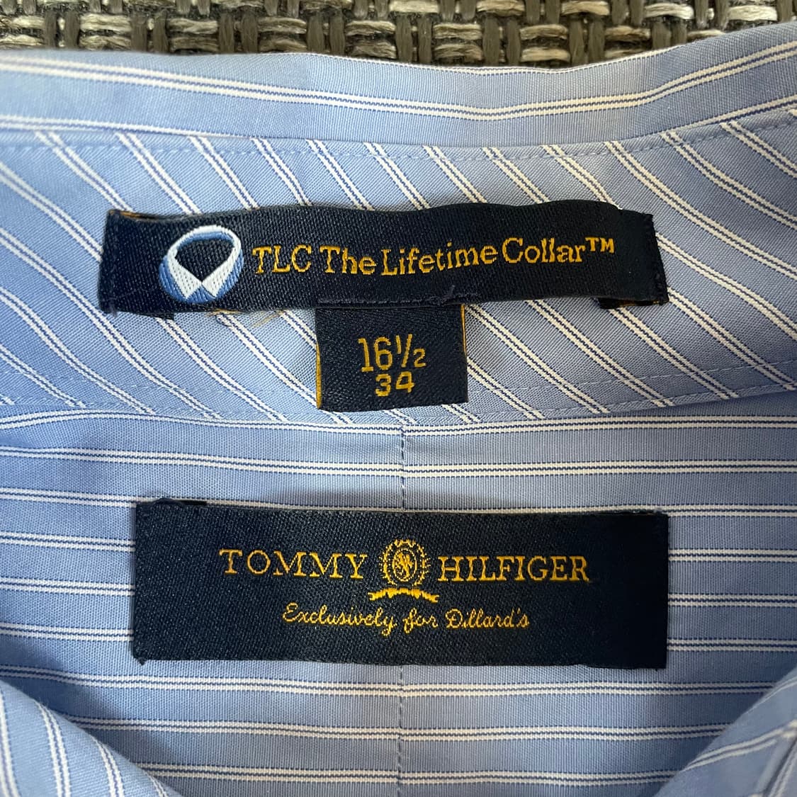 타미힐피거 월계수 자수 레귤러 핏 스트라이프 옥스퍼드 셔츠 상품이미지4