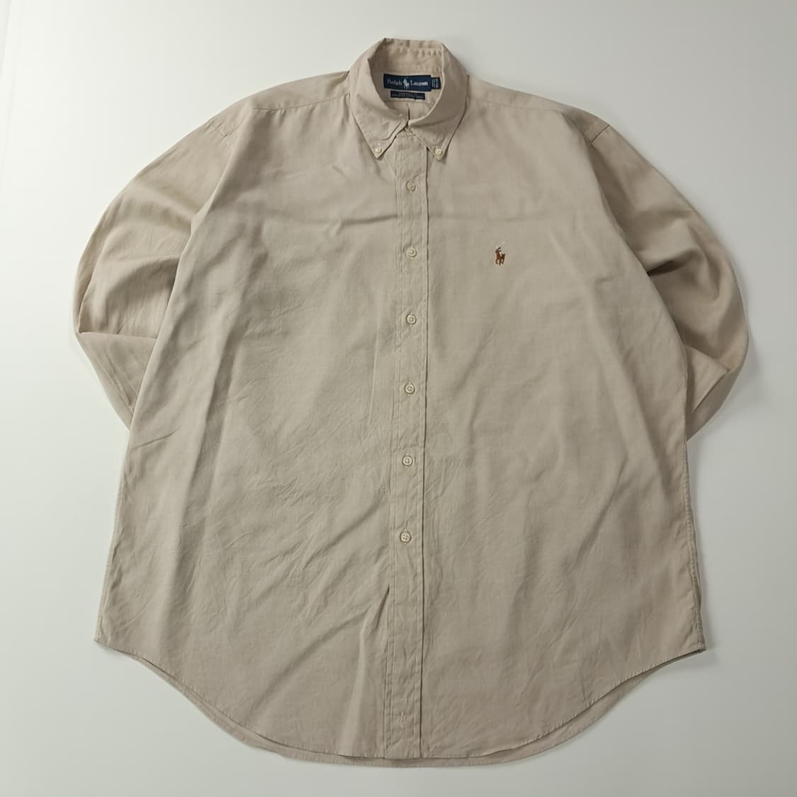 CK763 XL 폴로 90s 홍콩판 실키 베이지 셔츠 남방 상품이미지1