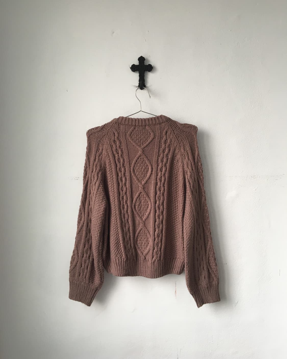 Cable pattern knit cardigan 상품이미지3