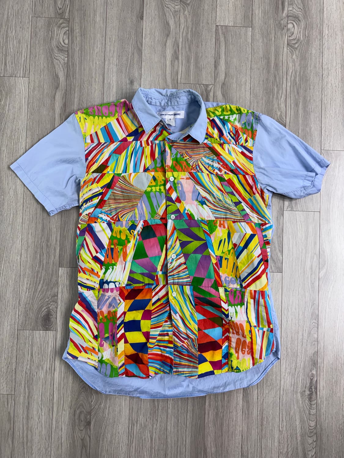 꼼데가르송 패치워크 반팔 셔츠 상품이미지1