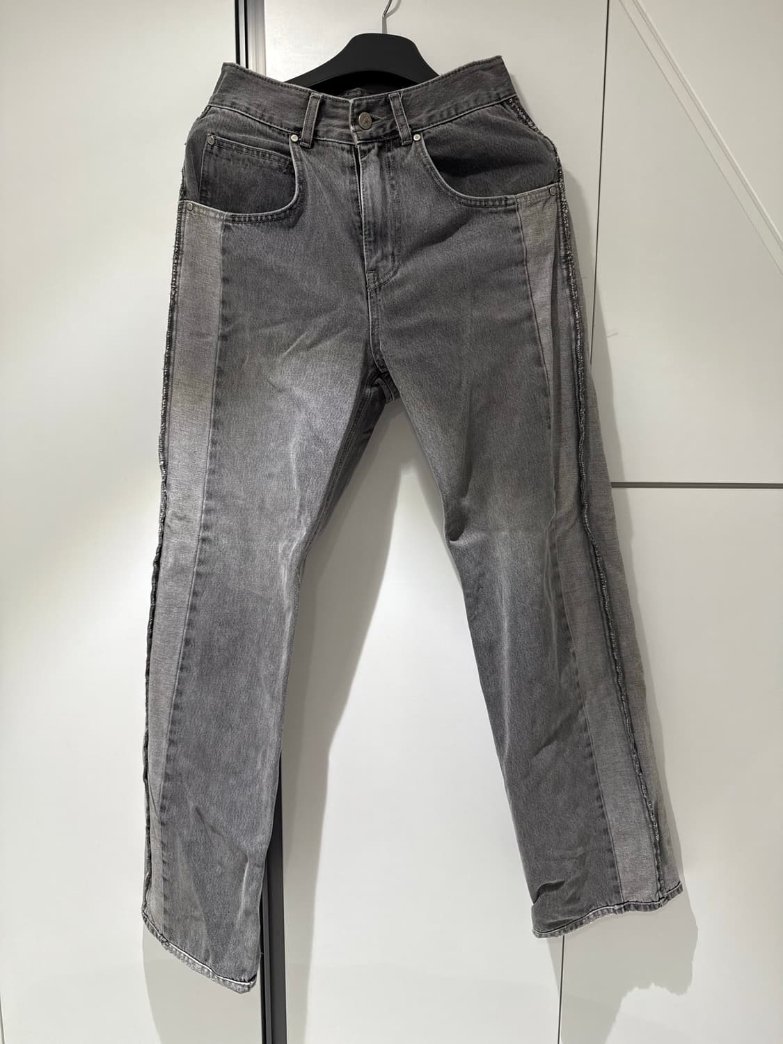 에드 어글리 롱 와이드 데님 그레이 상품이미지1