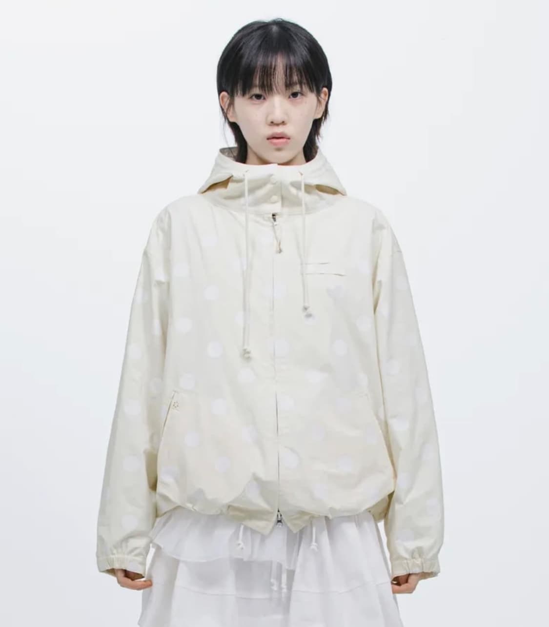 오헤시오 아이보리 도트 바람막이 상품이미지1