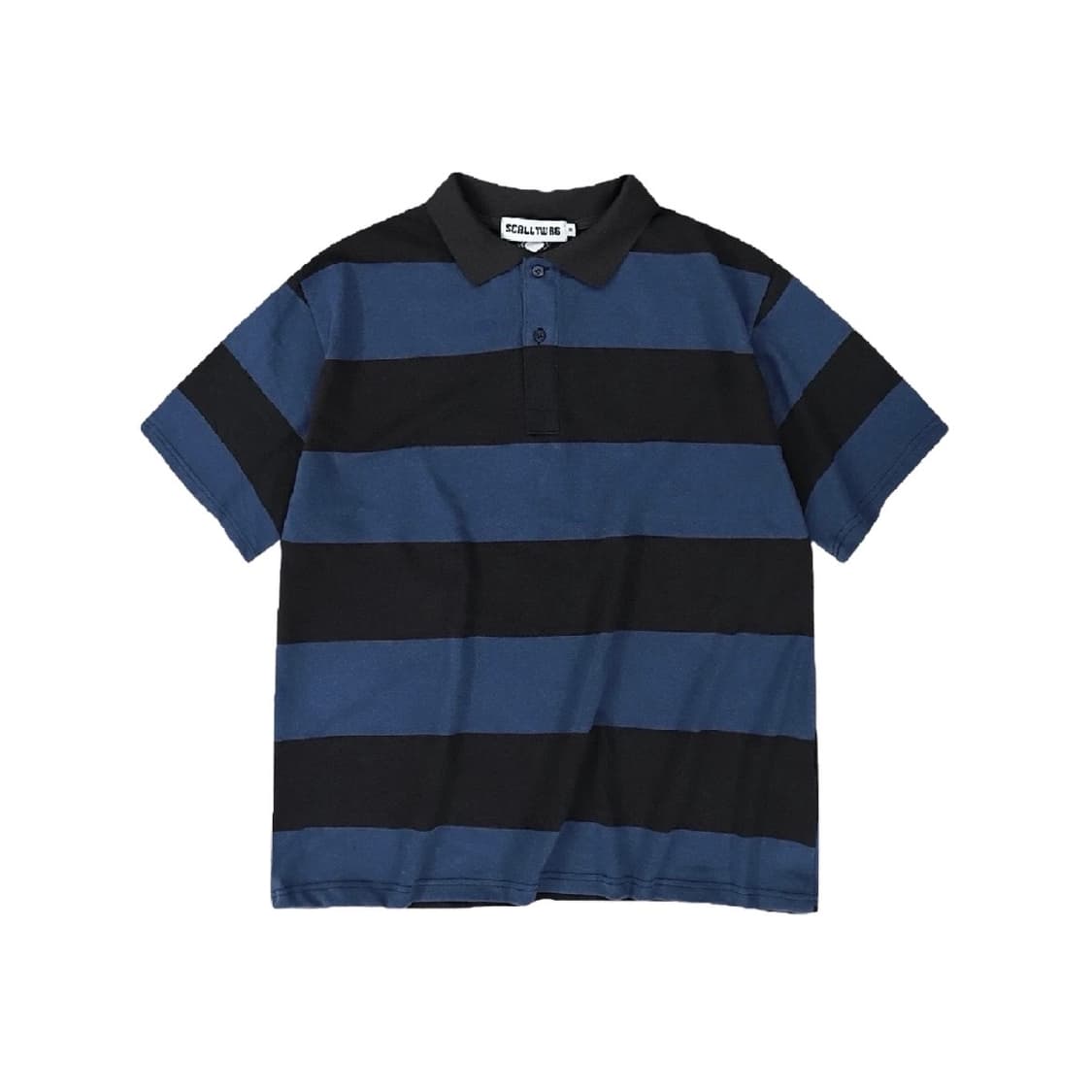 (1회착 택포가격) 스켈리웩 스트라이프 럭비 티셔츠 블루 L 상품이미지1