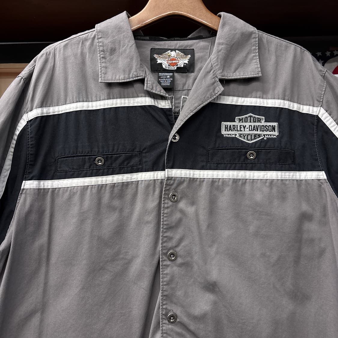 할리데이비슨 빅 시그니처 심볼 자수 메카닉 워크셔츠 N1294 상품이미지3