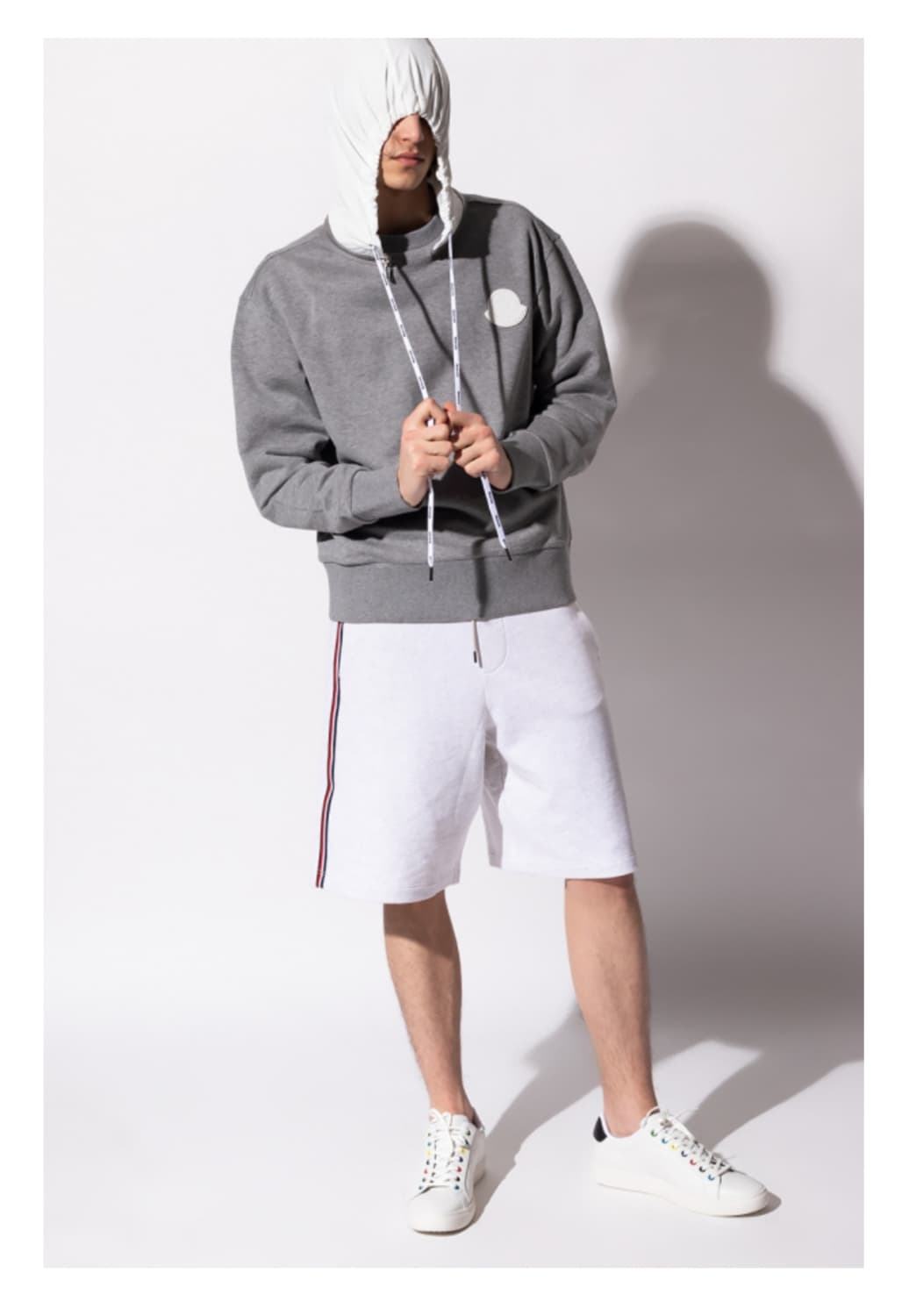 [xl/정품] 몽클레어 삼선 코튼 숏팬츠 그레이 상품이미지1