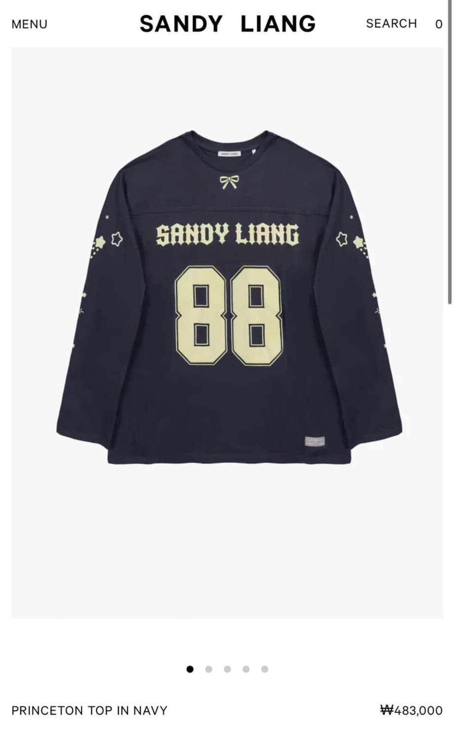 (XS,S,M)샌디리앙 Princeton top 티셔츠 네이비 상품이미지6