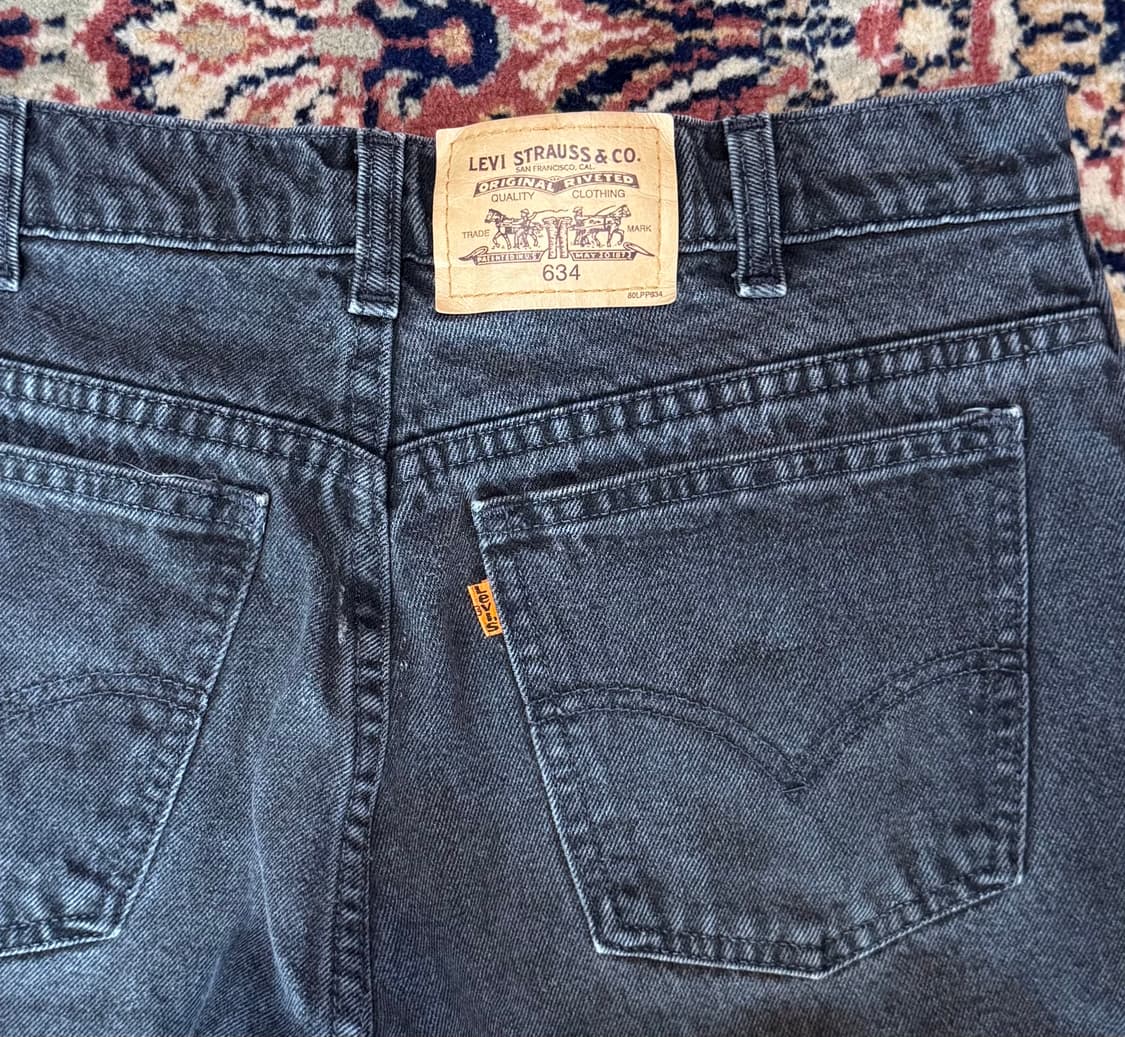 90s 빈티지 리바이스 오렌지탭 블랙 데님 블랙진 32(30~) 675 상품이미지3