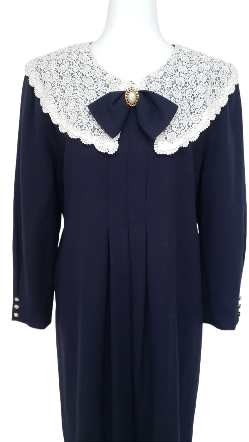 빈티지 모던 클래식 네이비 원피스 상품이미지4