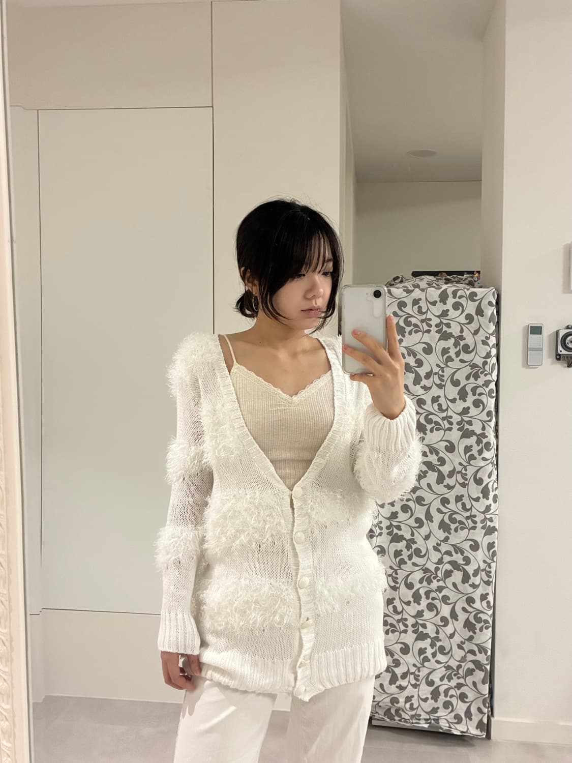 화이트 스트라이프 롱가디건 상품이미지3