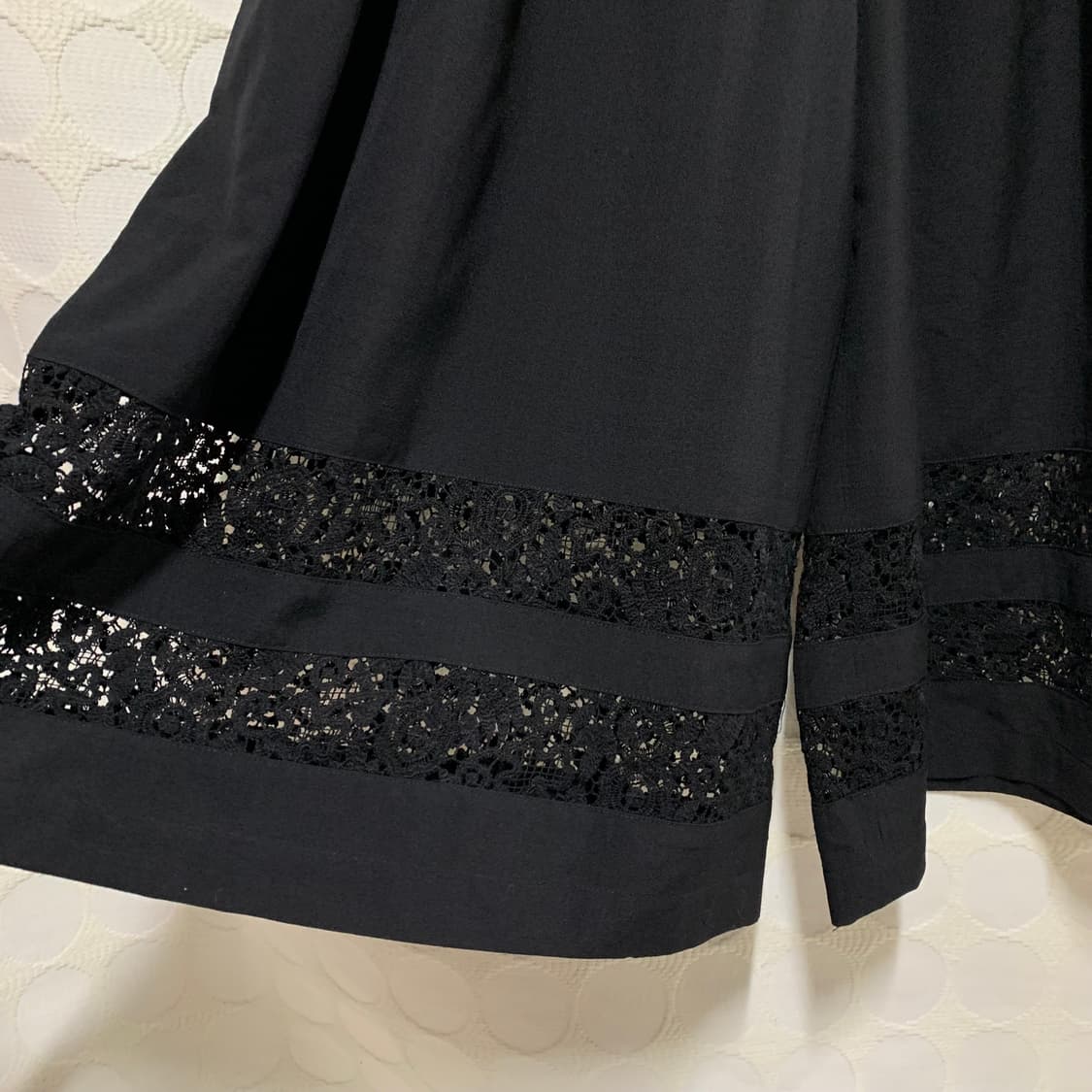 comme des garçons 울 레이스 배색 와이드 팬츠 상품이미지5