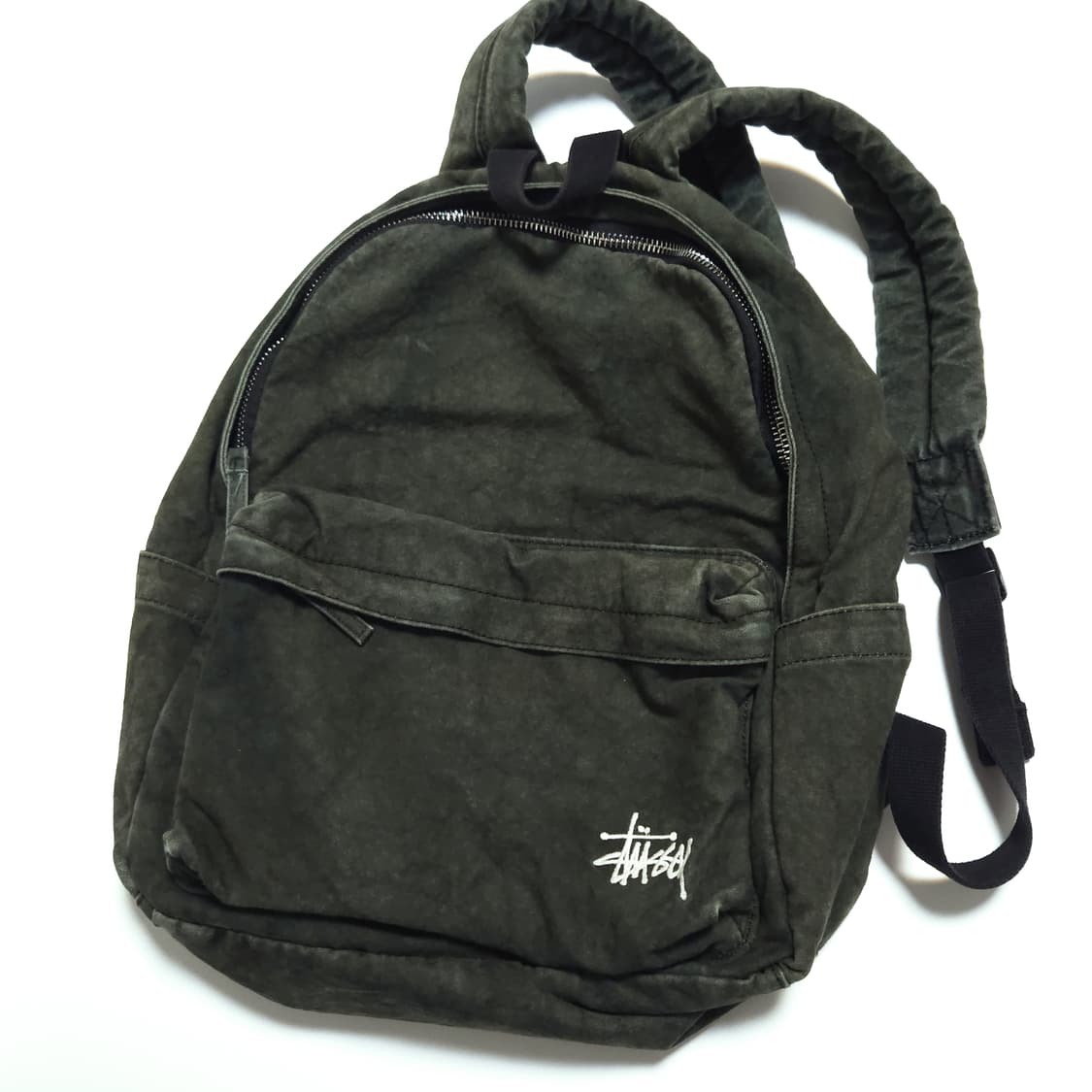 스투시 Stussy 워시드 캔버스 백팩 그린 상품이미지1