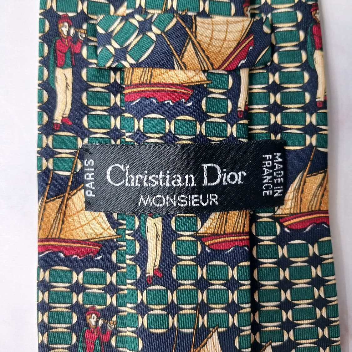 크리스찬 디올 실크 그린 배 모티브 넥타이 9.5cm A+등급 E938 상품이미지7