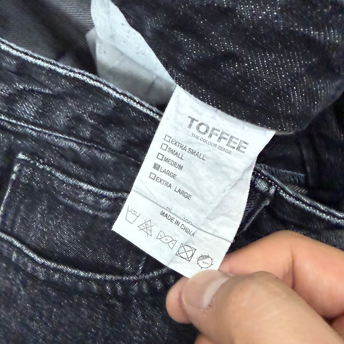 (L)토피 TOFFEE 흑청 와이드 데님팬츠 상품이미지3