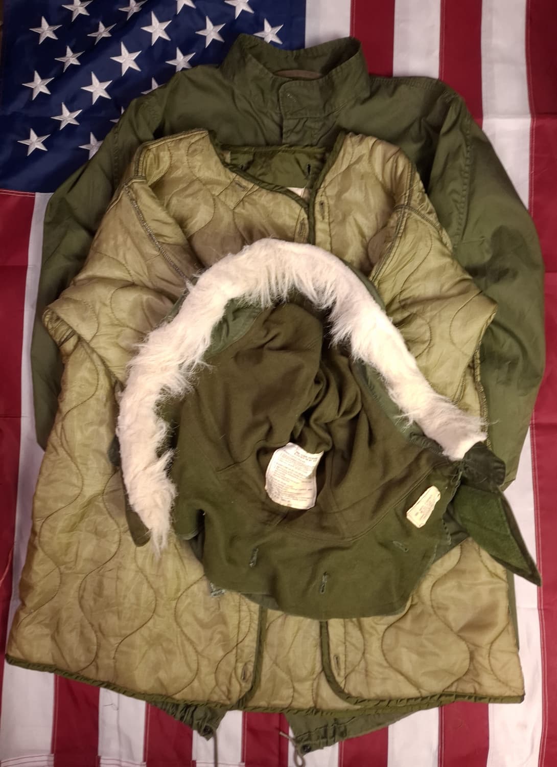 오리지날 미군 M-65 피쉬테일 개파카 미듐 풀셋트 상품이미지1