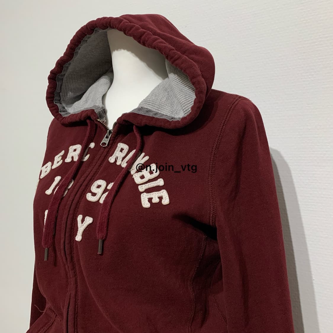 아베크롬비 버건디 후드집업 상품이미지2