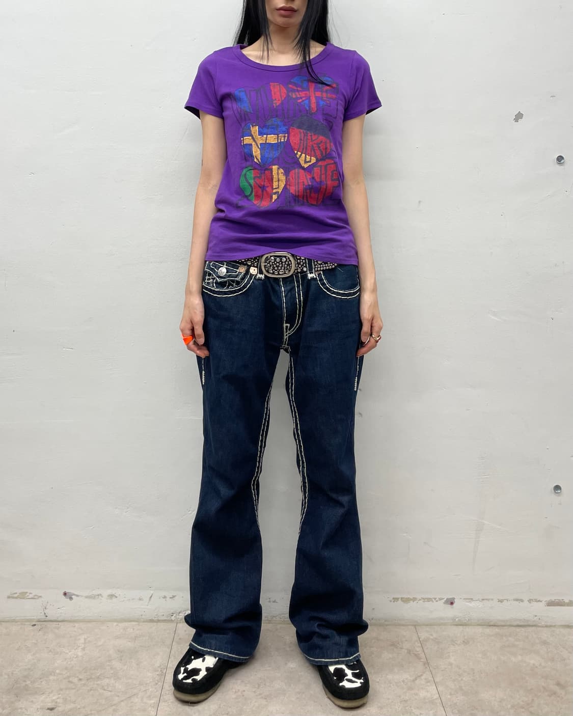 Multi flag heart purple T-shirt  상품이미지6