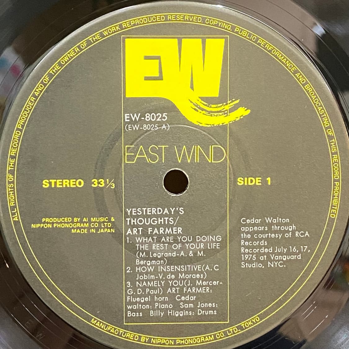 (LP) Art Farmer-Yesterday's Thoughts 상품이미지4