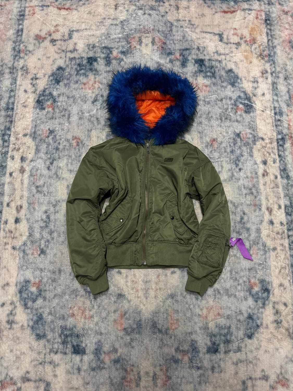 X-girl blue trimming fur ma-1 jacket 상품이미지2