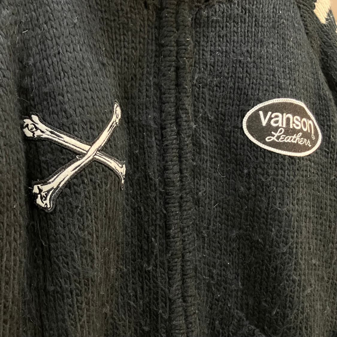 밴슨 레더 양털 니트 집업 M 상품이미지4