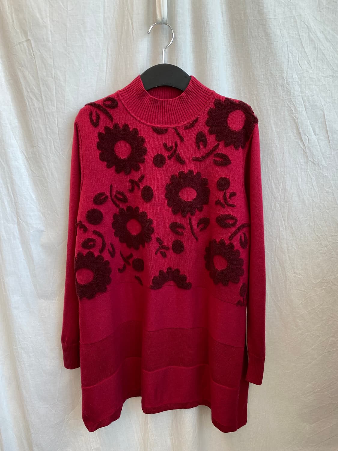 플라워 하이넥 울혼방 니트(L) 상품이미지1