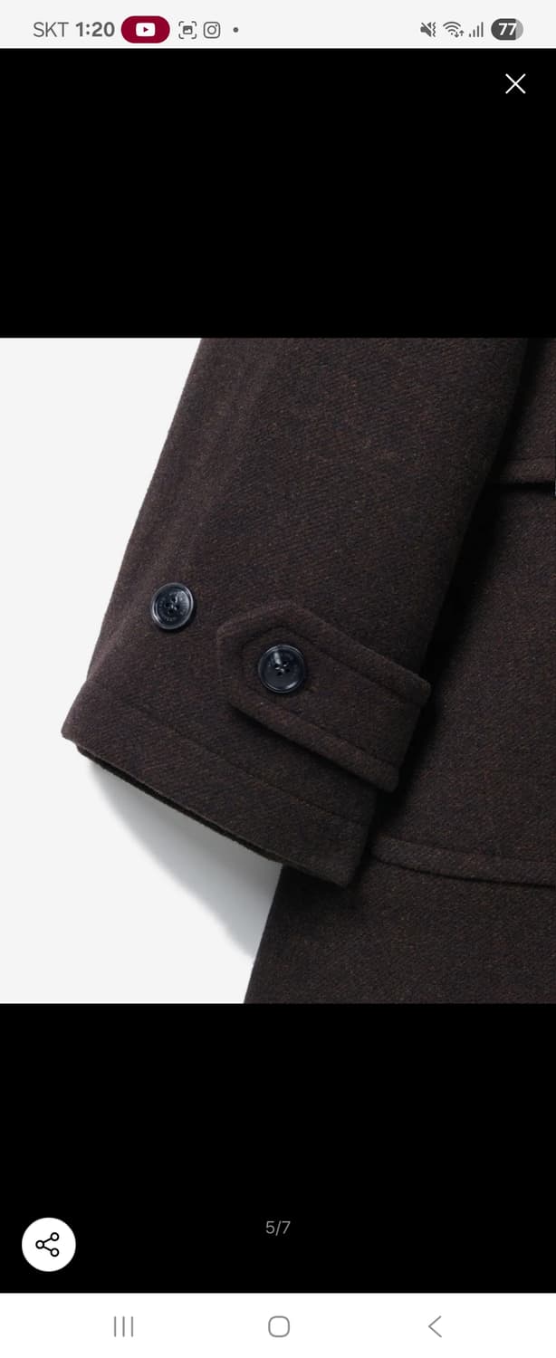 발마칸 울 코트 브라운 상품이미지5