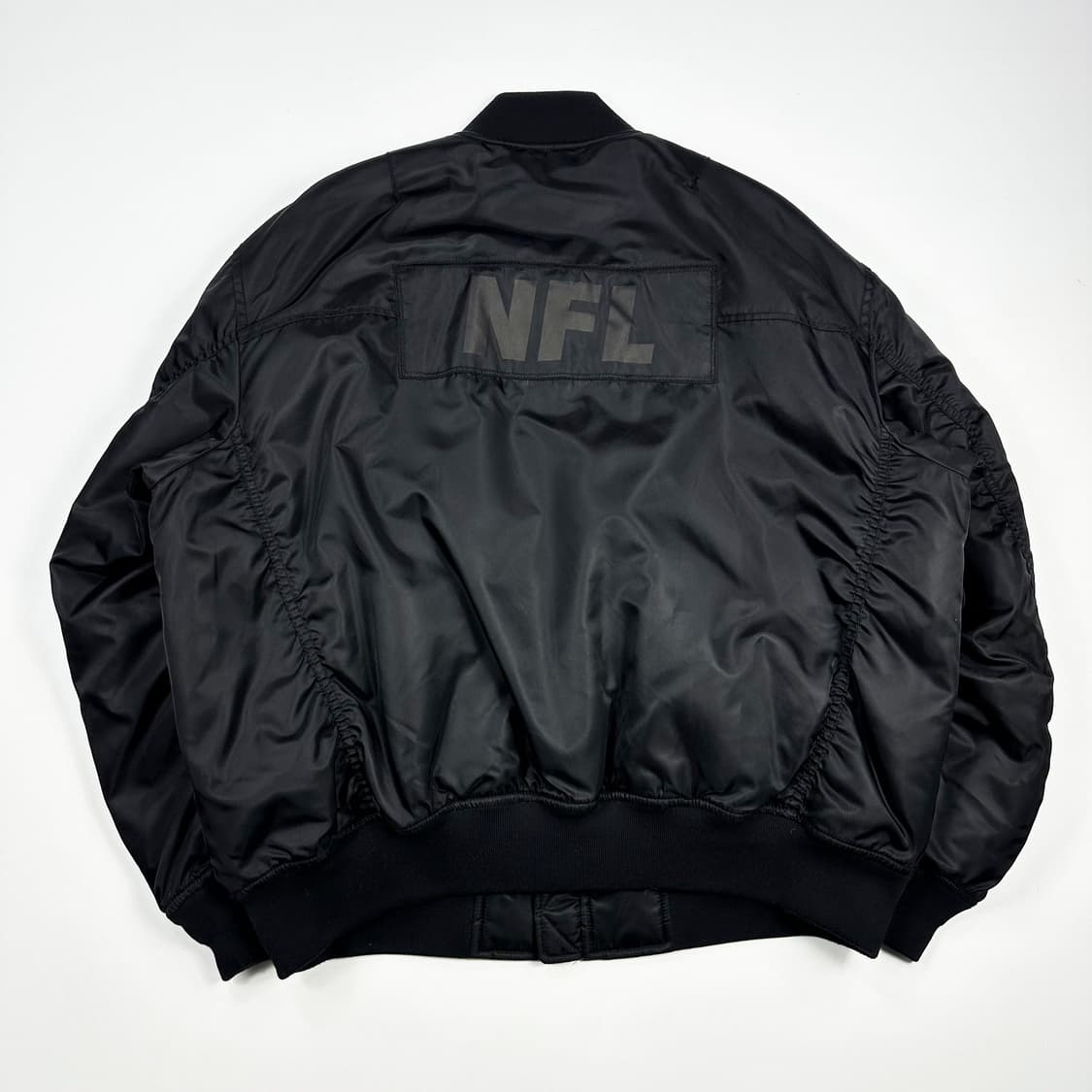 NFL 패치로고 새틴 바시티 자켓 봄버자켓 블랙 XL 상품이미지3