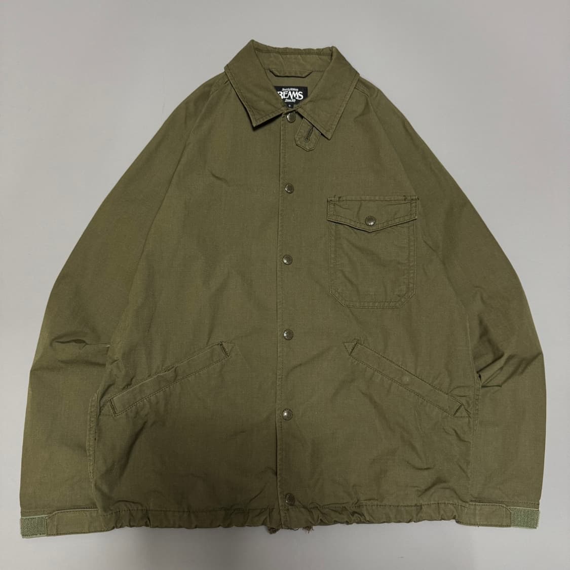 빔즈(BEAMS) 17AW 올리브 립스탑 코튼 스냅 버튼 밀리터리 자켓  상품이미지6
