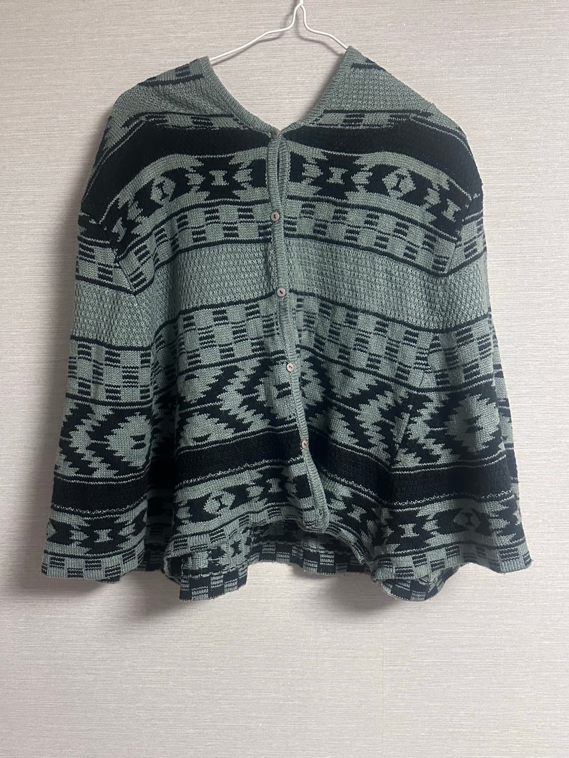 빈티지 노르딕 패턴 삿포로 케이프 니트 가디건  상품이미지1