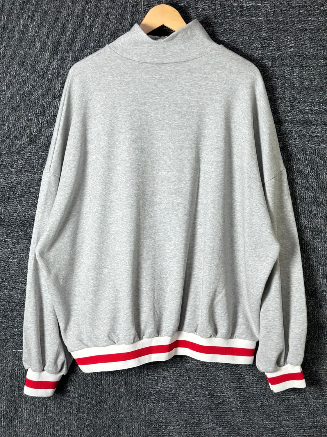 미라니 반집업 맨투맨 그레이 "TOTHEWORLD USA" 프린팅 상품이미지2