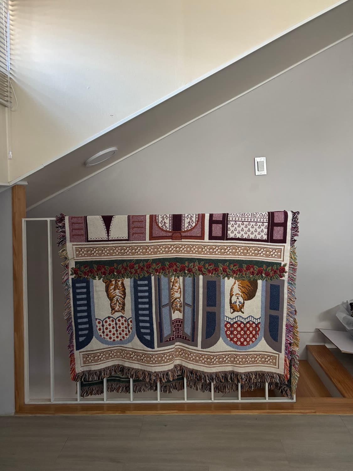 고양이 태피스트리 러그 자수 블랭킷 빈티지 상품이미지3