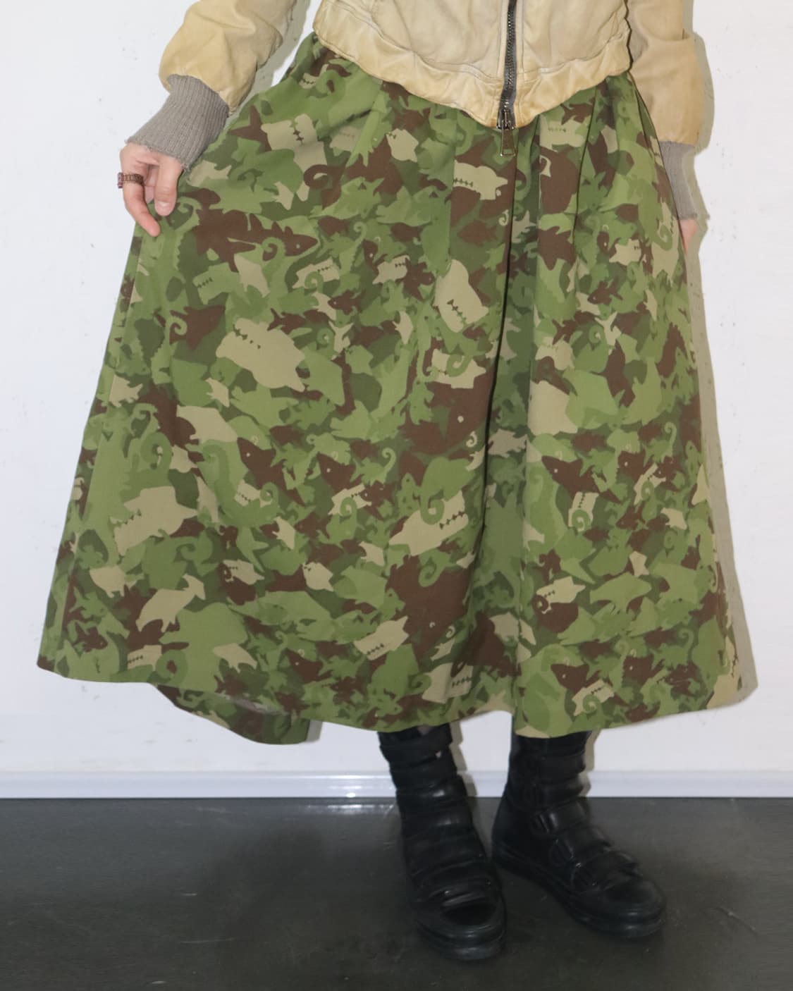꼼데가르송 블랙 AD2014 크로커다일 카모 스커트 상품이미지3