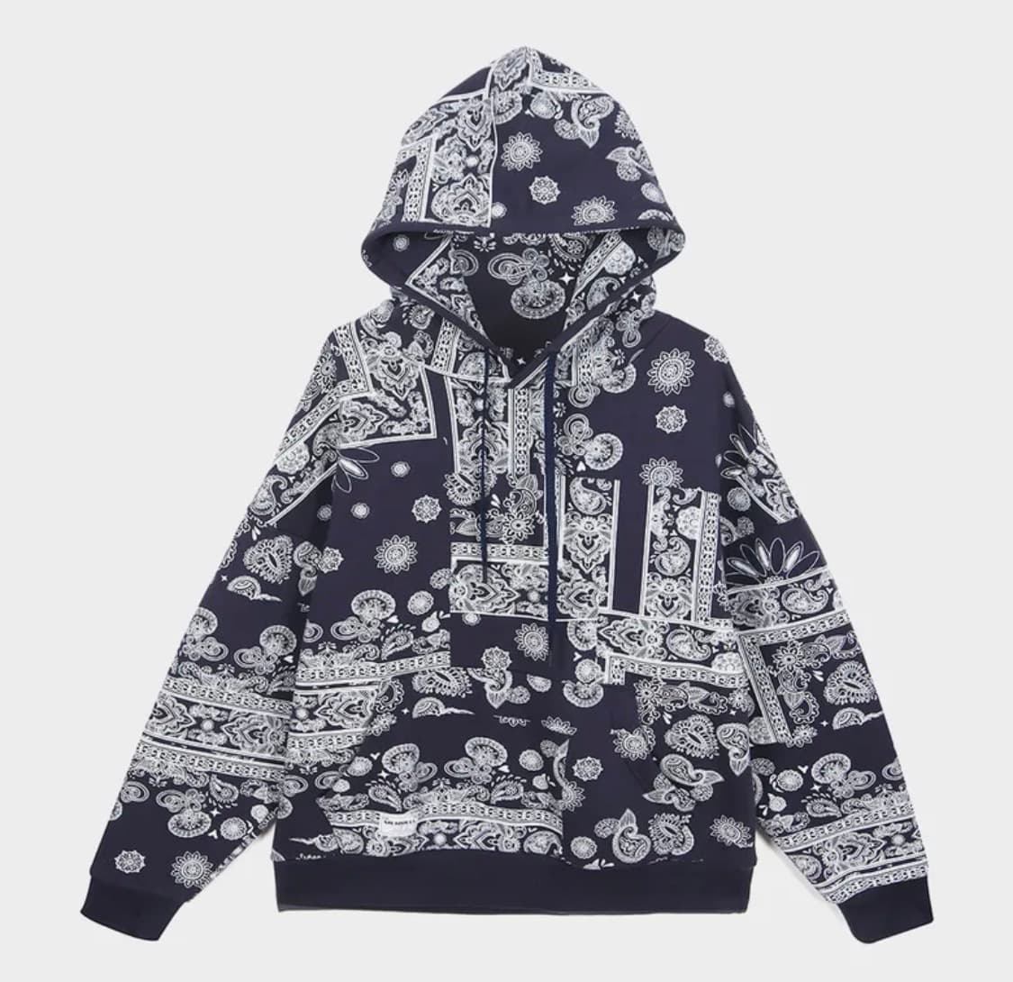 MERRELL 공용 오버핏 페이즐리 후드 풀오버 90 상품이미지1