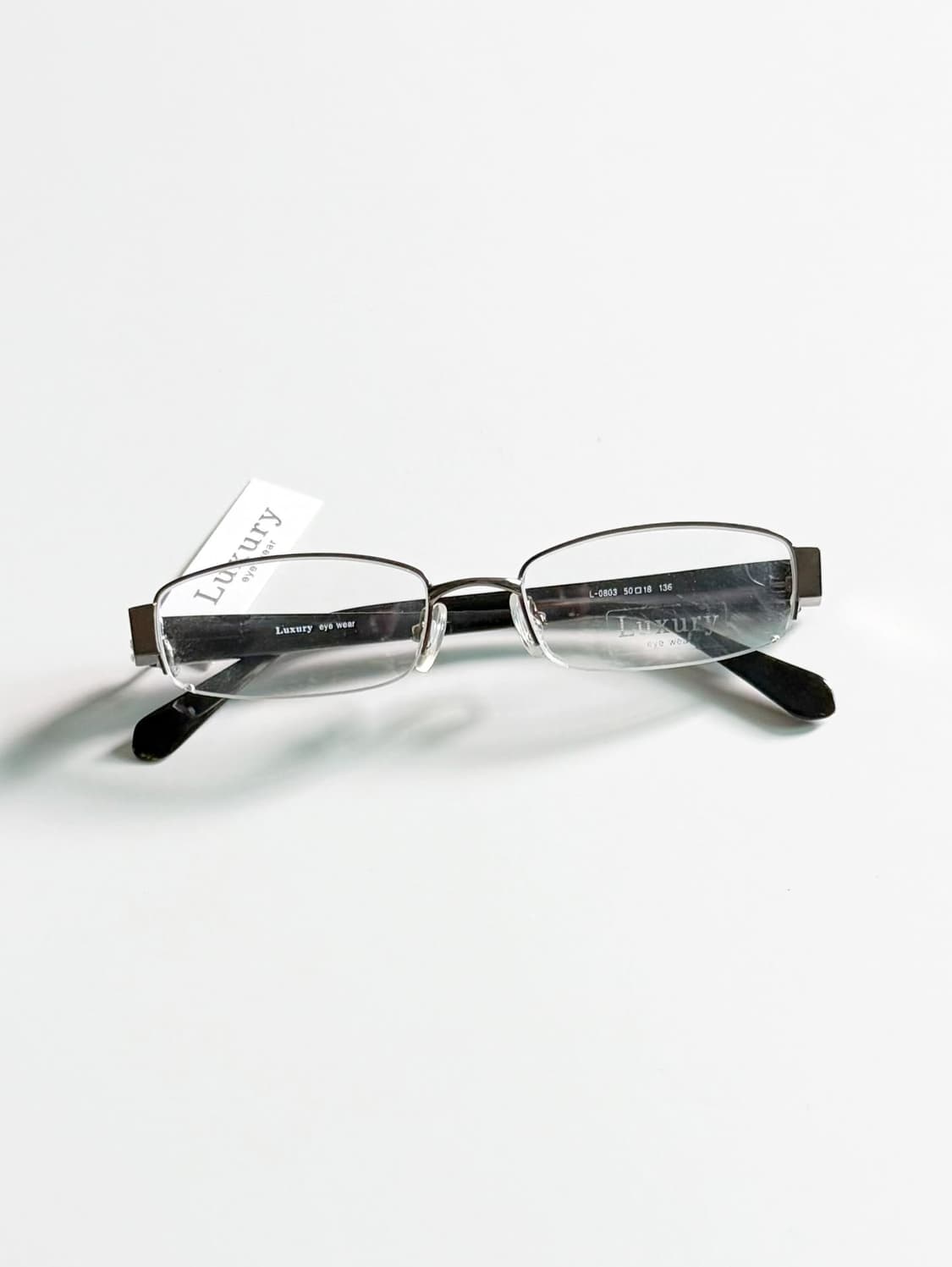 LUXURY EYEWEAR 브론즈 반무테 스퀘어 메탈 빈티지 안경 상품이미지1