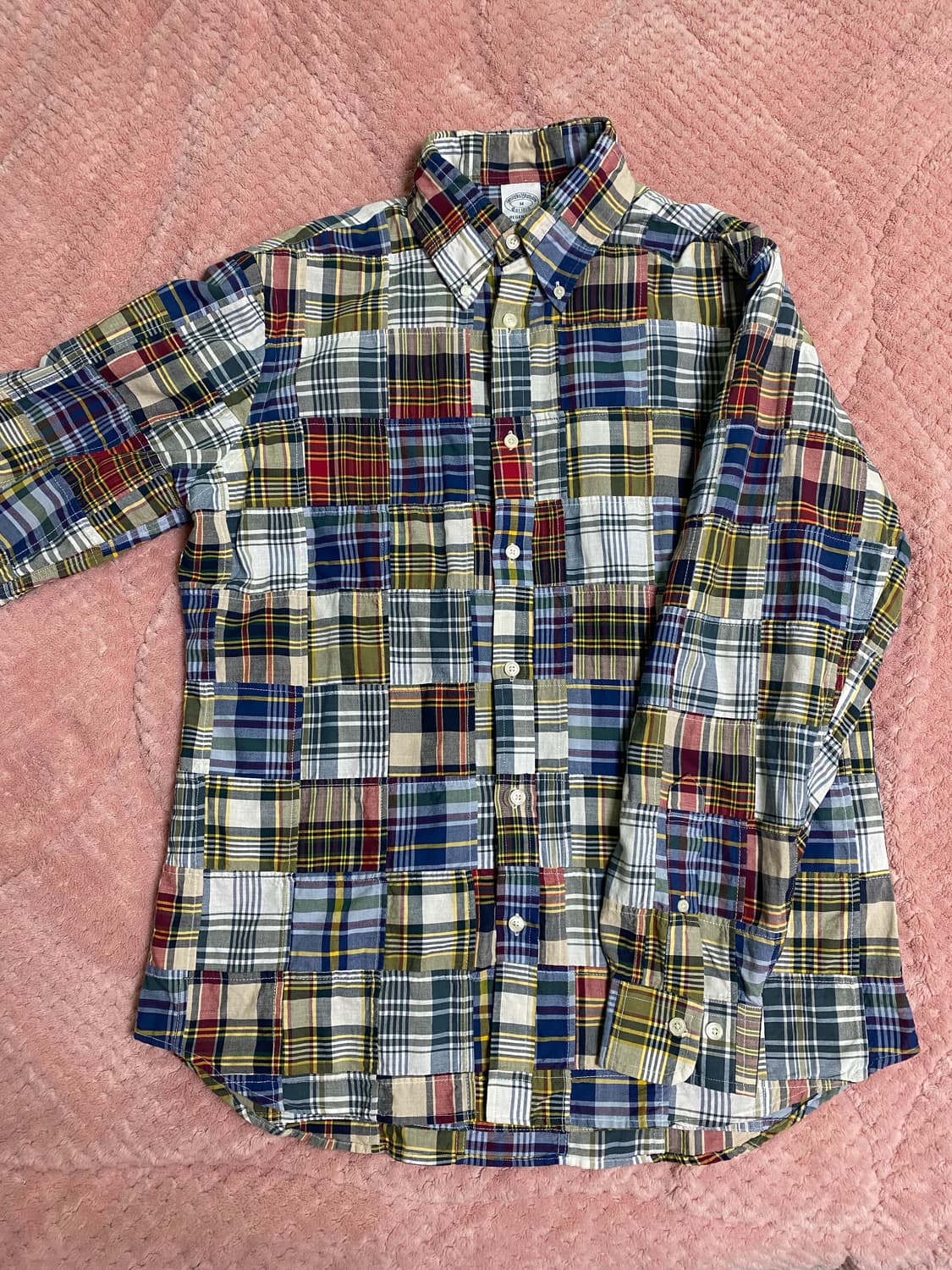 브룩스브라더스 마드라스 패치워크 셔츠 M 상품이미지1