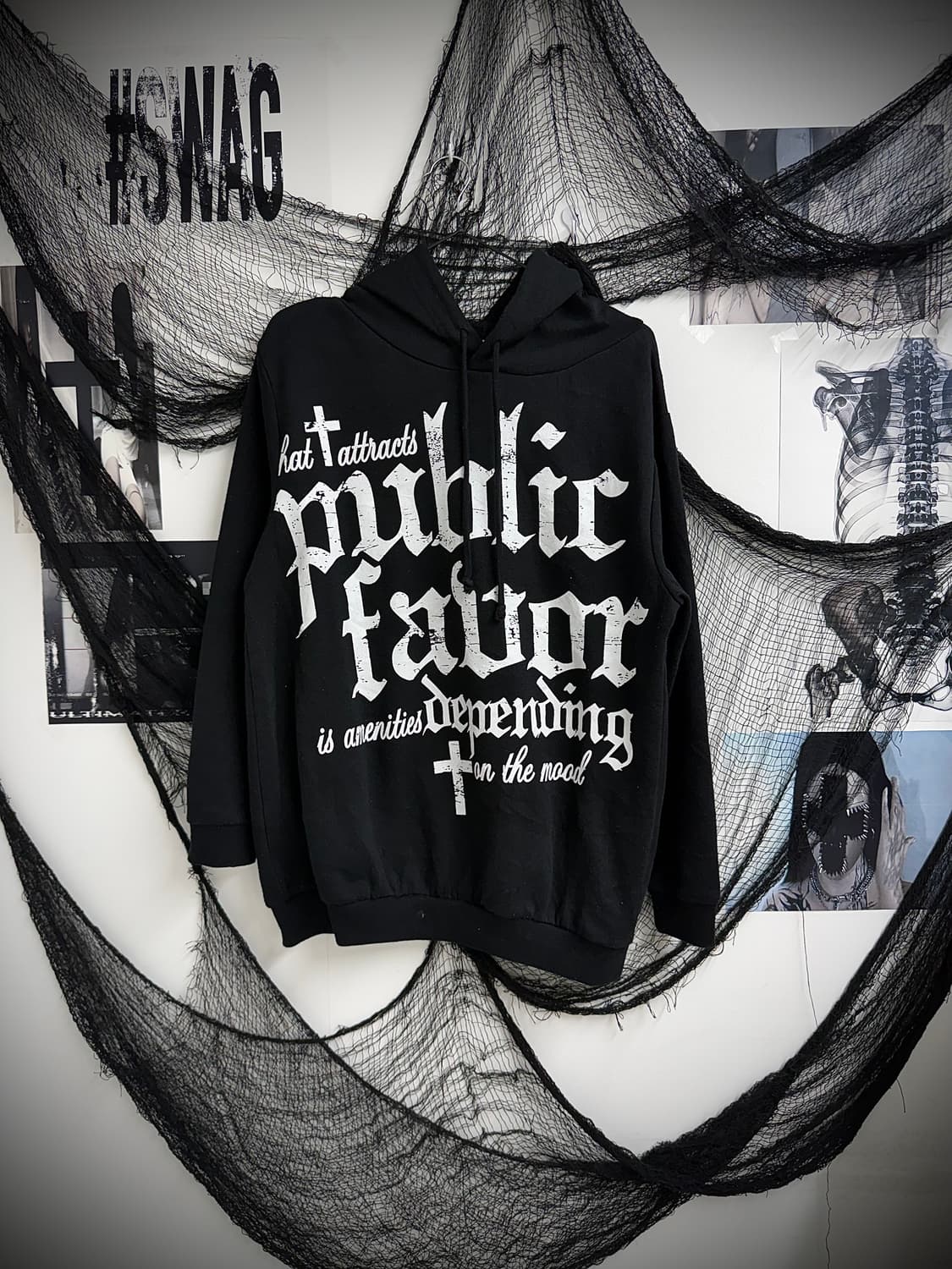 Punk mood lettering hoodie longsleeve 상품이미지3