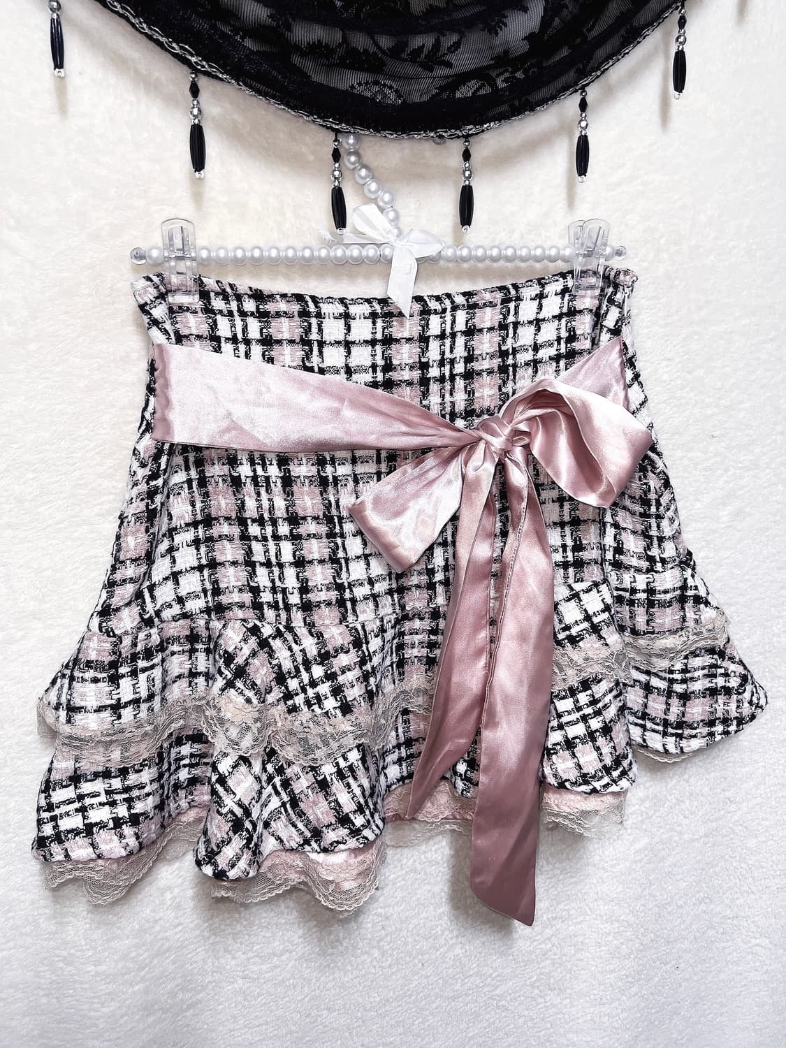 트랄라라 리즈리사 로맨틱갸루 로걀 히메 핀터 핑크 프릴레이스 리본 스커트 상품이미지1