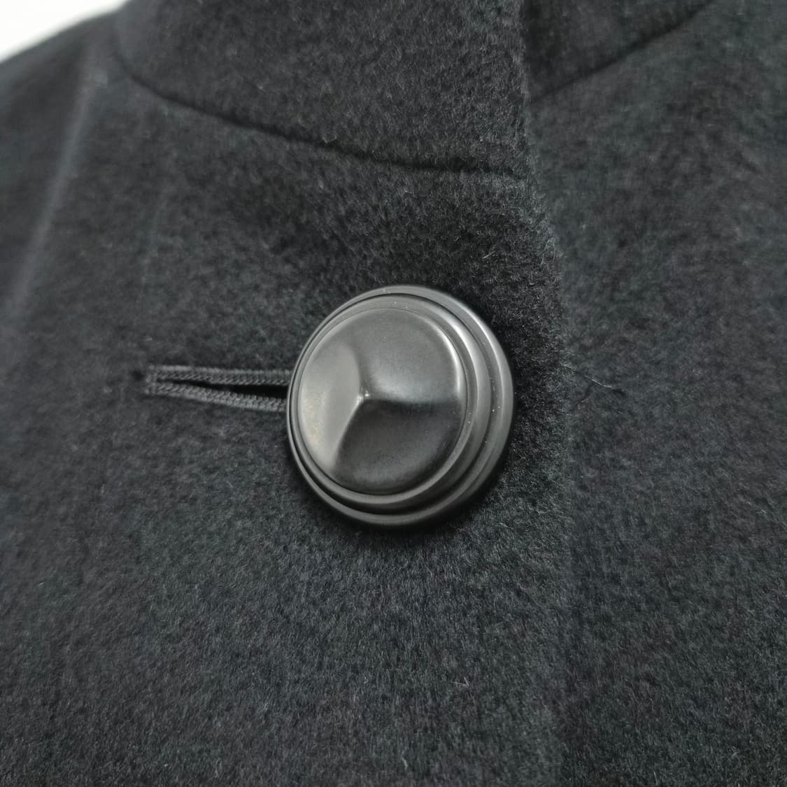 캐시미어100 하이넥 라글란 블랙 롱코트 상품이미지5