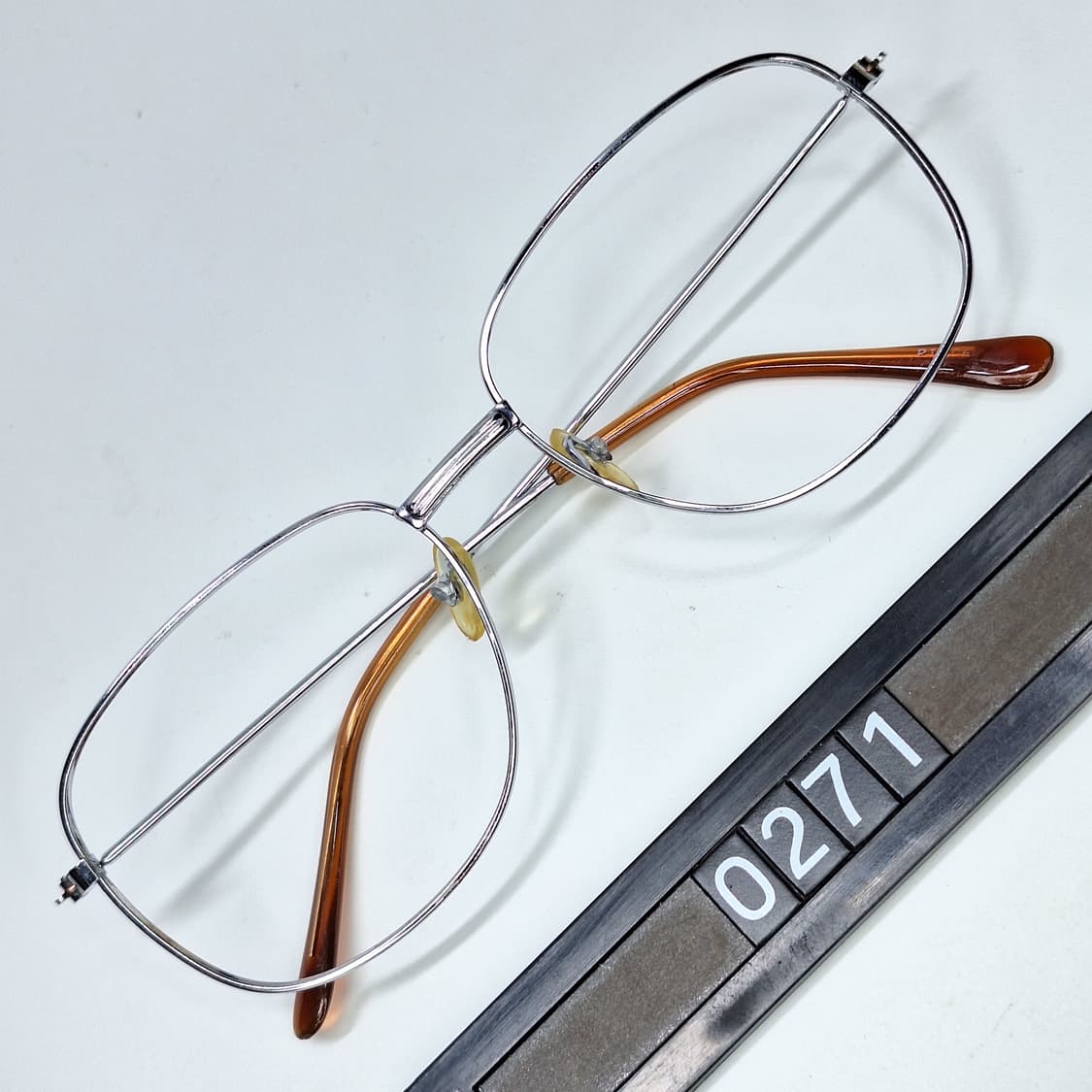 80s 일본 빈티지 스퀘어 안경테 136mm 클래식 레트로 복고 수입 상품이미지1