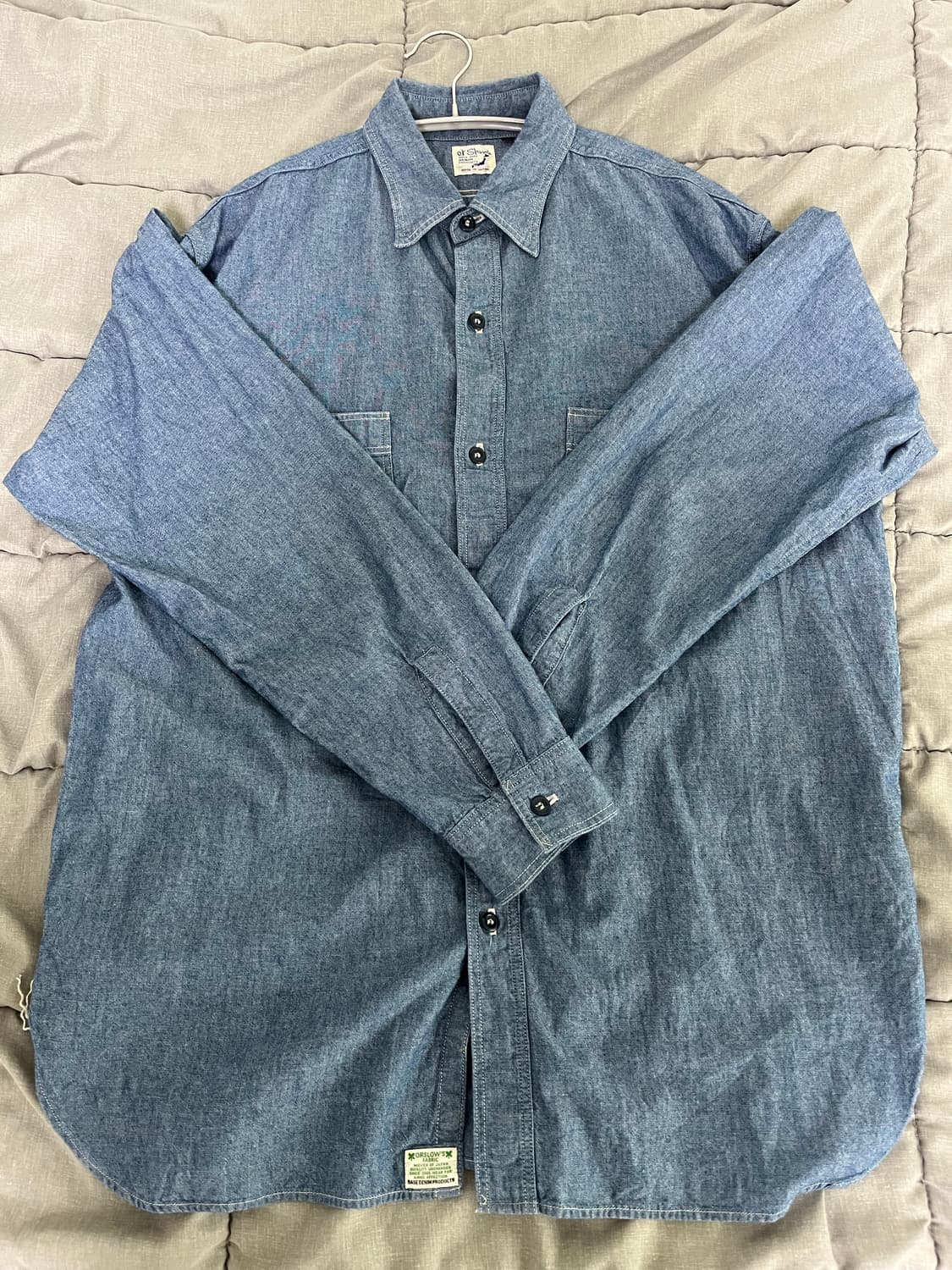 ORSLOW 오어슬로우 샴브레이 워크셔츠 01-8070 4사이즈(XL) 상품이미지1