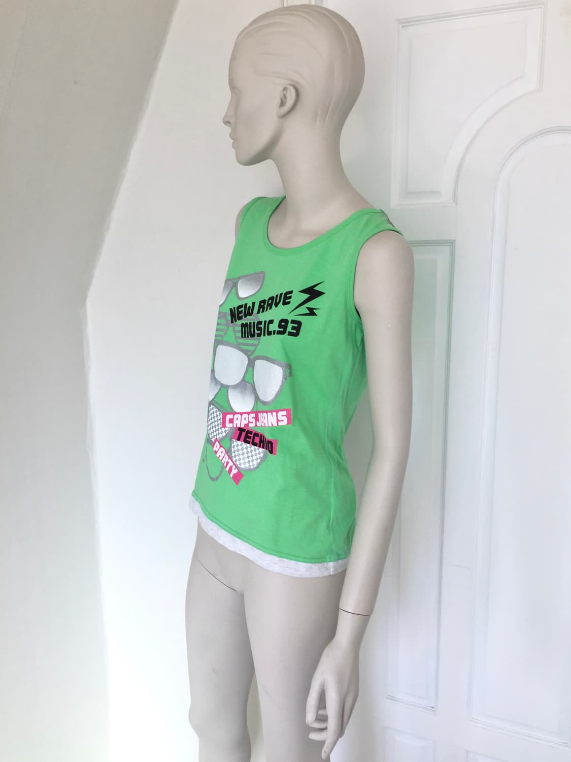 Iconic Print Green Sleeveless Top 상품이미지2