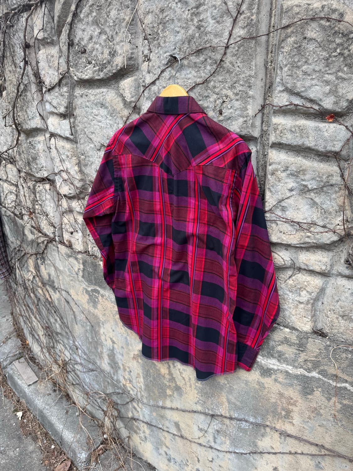 90s 랭글러 빈티지 카우보이컷 체크 웨스턴 셔츠  상품이미지4