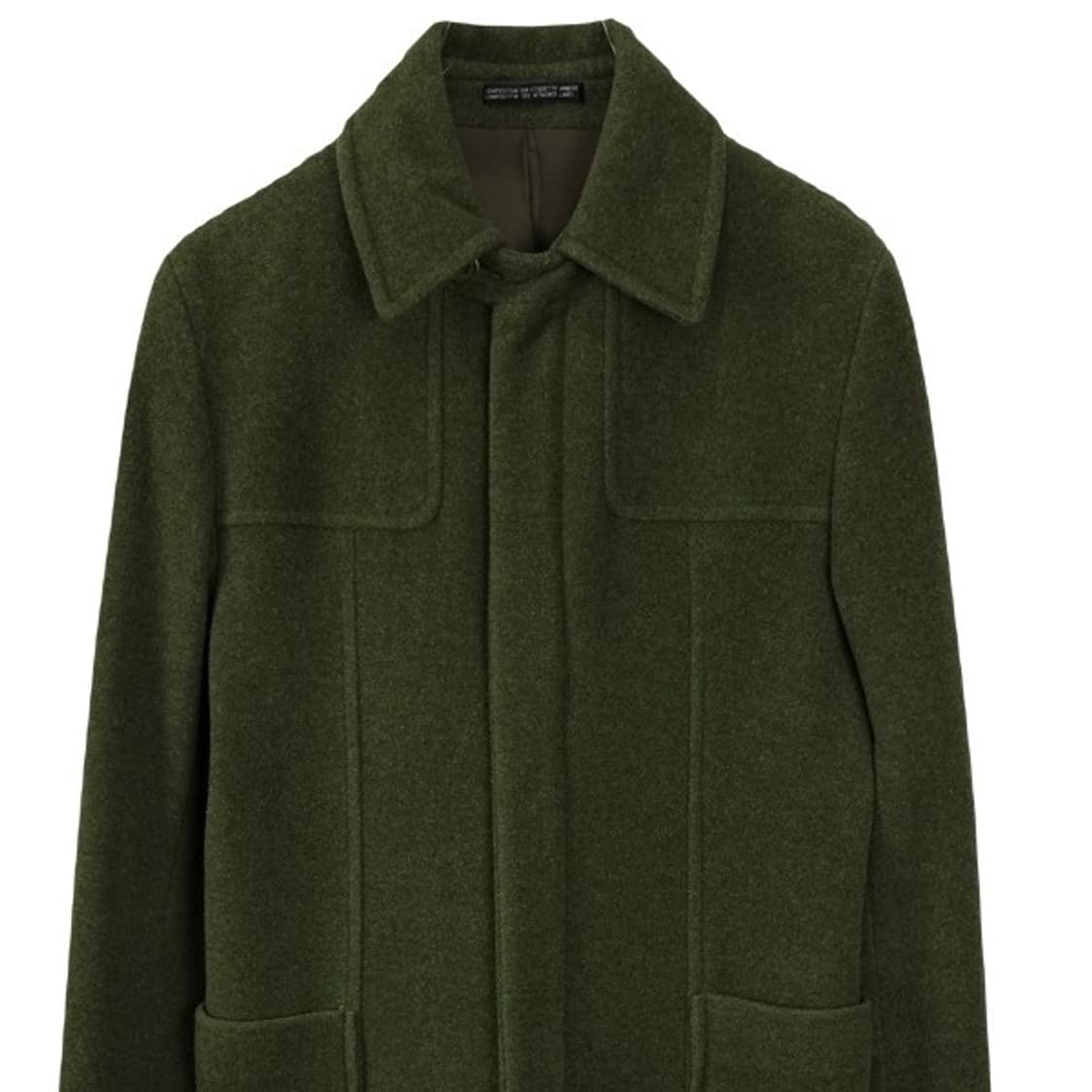 [JPN] 일본빈티지 히든버튼 모직 롱 코트 카키 M16406 상품이미지4