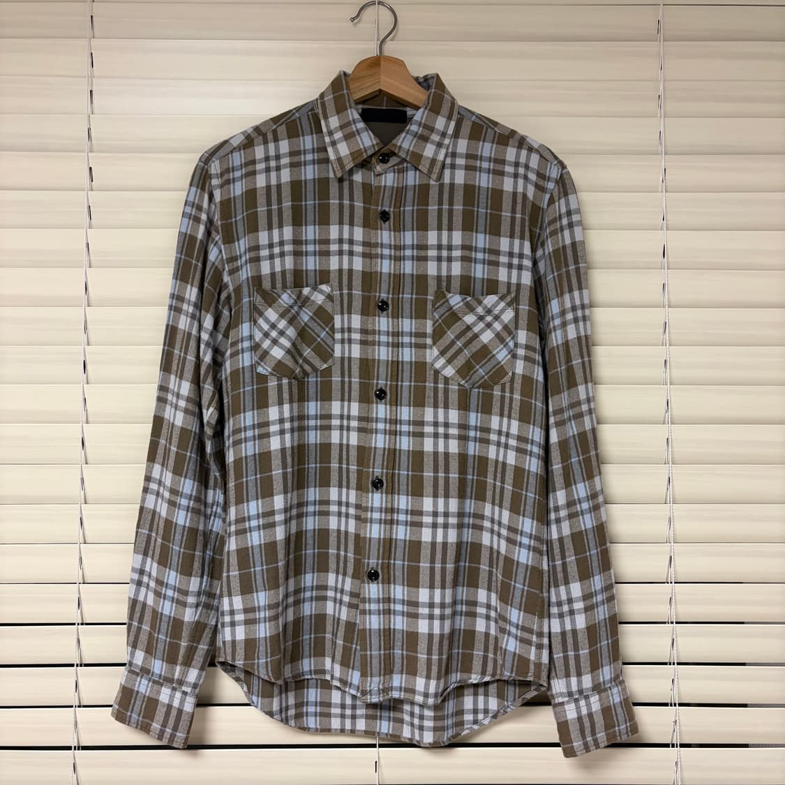 언유즈드 UNUSED 투포켓 레이온 플란넬 셔츠 브라운 3 상품이미지7