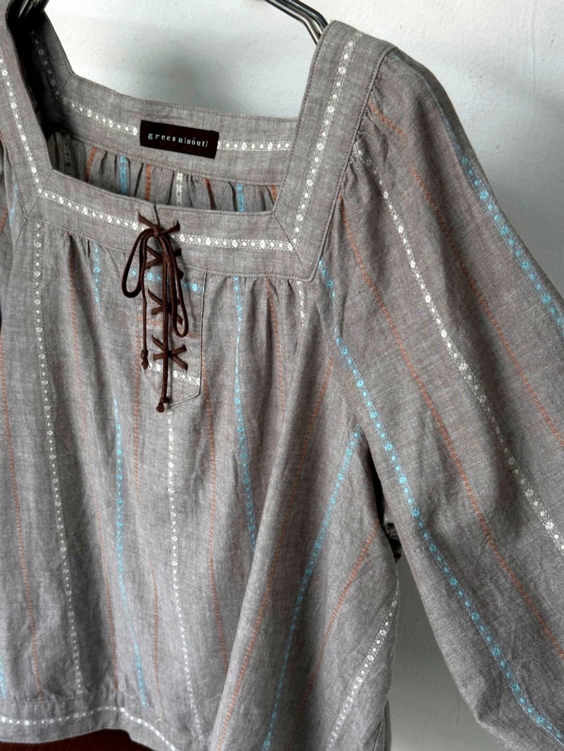 Square neck jacquard fabric string P/O 상품이미지1