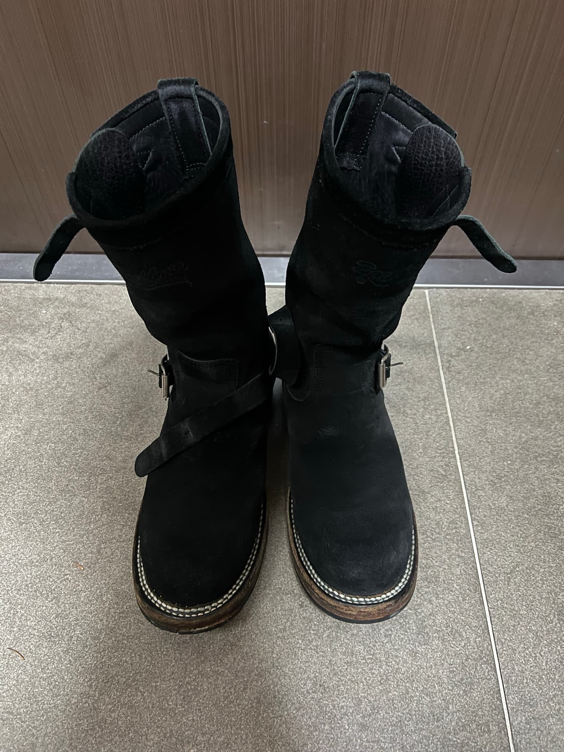 BACKBONE 엔지니어 부츠 블랙 스웨이드 상품이미지1